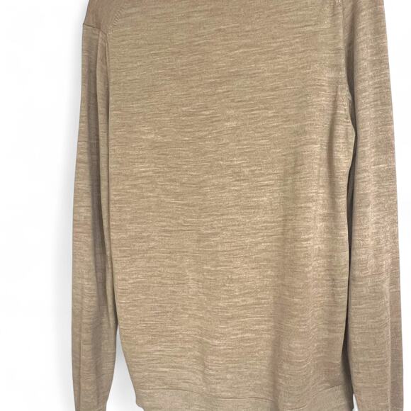 Selected Homme Men's L Crewneck Wool Sweater Tan Long Sleeve Lightweight - Picture 8 of 13